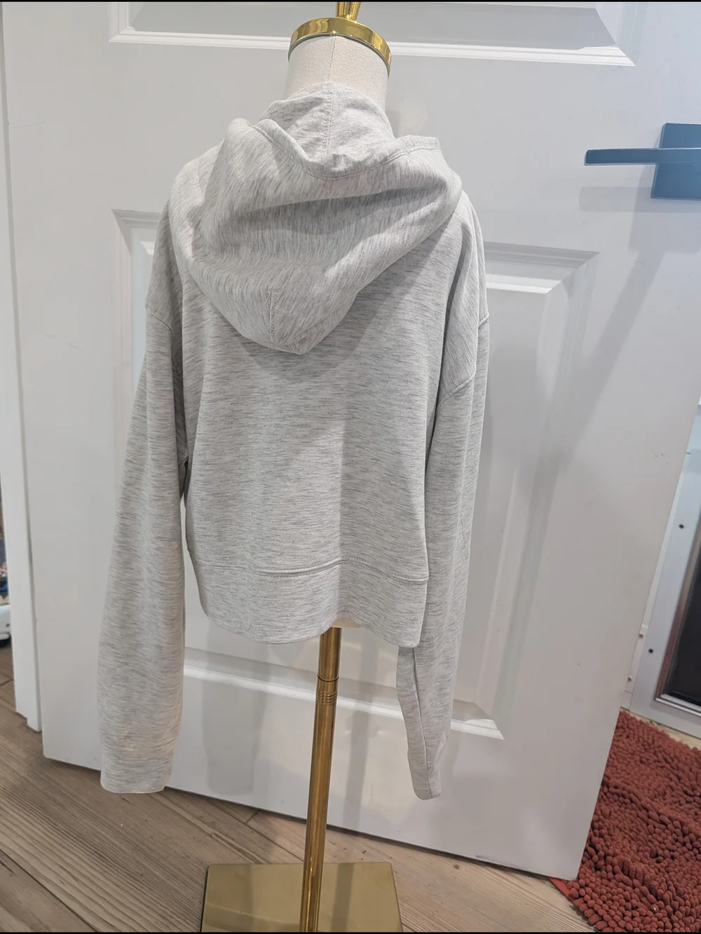 Zara‎ Heather Gray Hooded Zip Jacket with Navy Piping